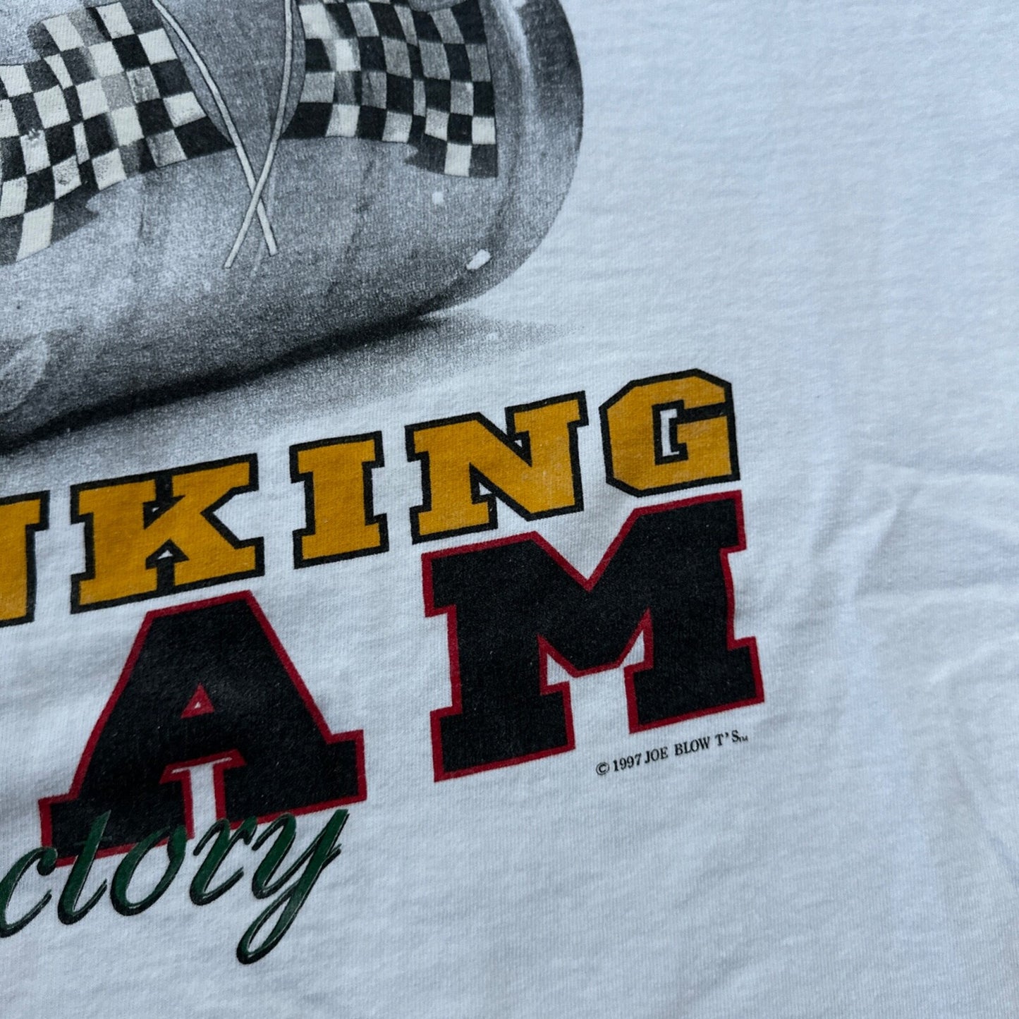 Pit Crew Drinking Team Funny VTG T Shirt Beer Budweiser Sports Racing Cars 2XL