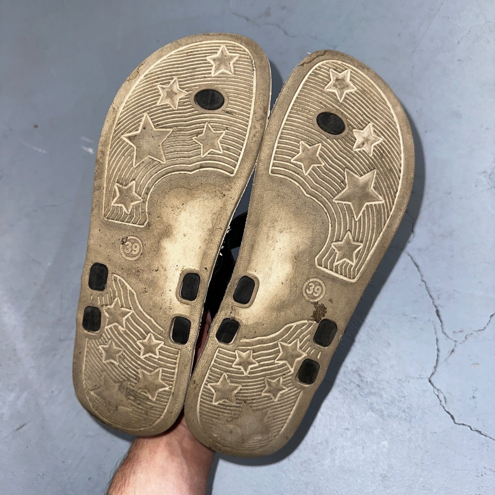 Gezer Slip On Sandals Open Toe Slide Womens 39EU Black Simple Y2K VTG Style