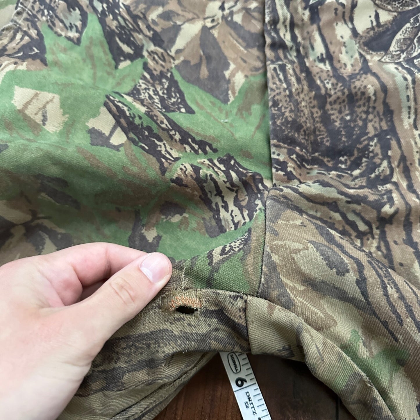 VTG 90s Cabela's Realtree Camo Fleece Pants Cargo Pocket 35x28 Made in the USA
