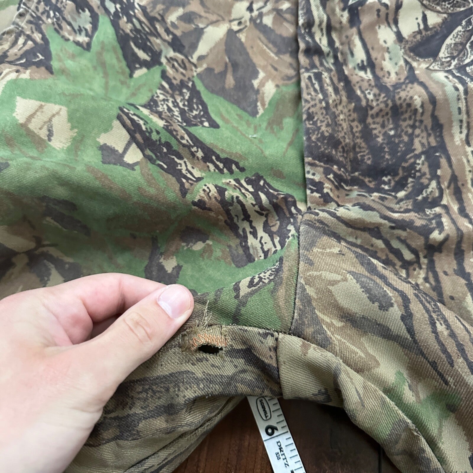 VTG 90s Cabela's Realtree Camo Fleece Pants Cargo Pocket 35x28 Made in the USA