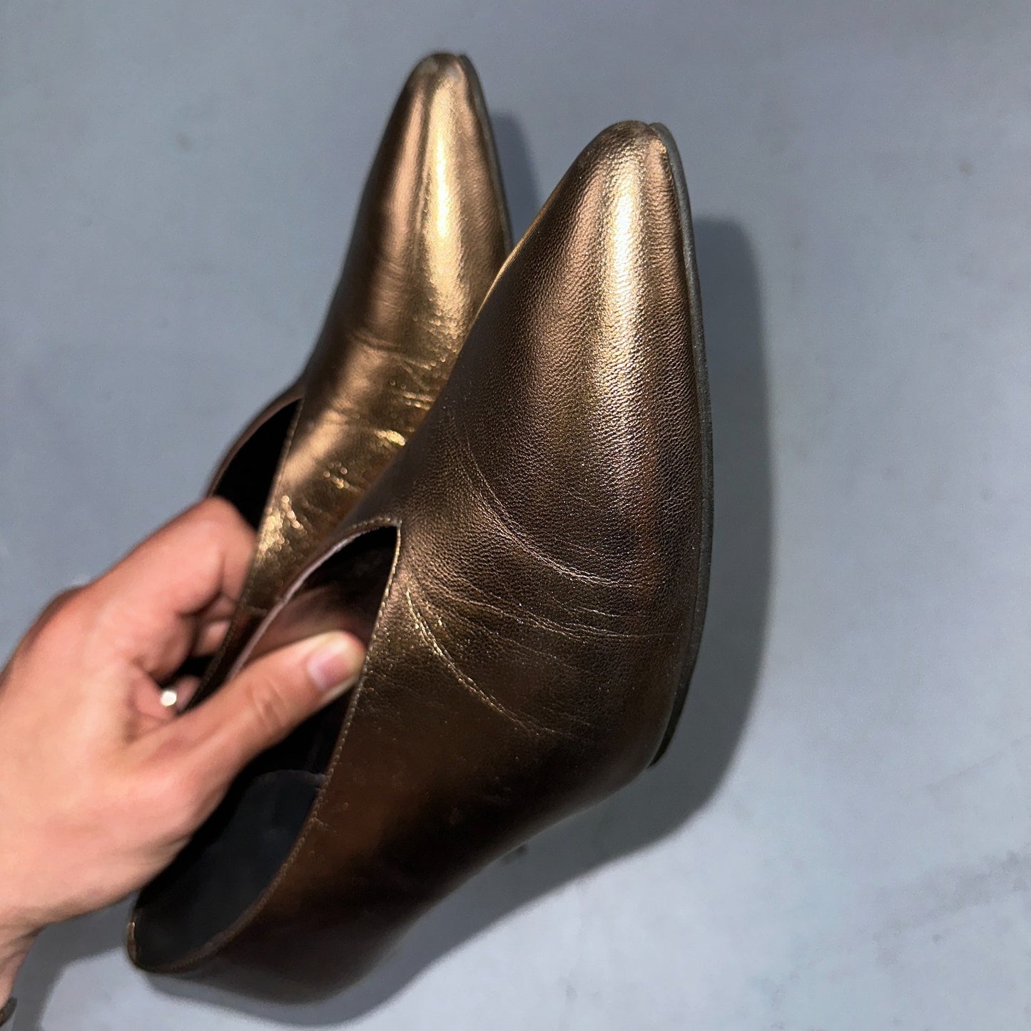 Jeffrey Campbell Women’s 10 Prima Gold Mary Jane Ballet Small Heel Cute