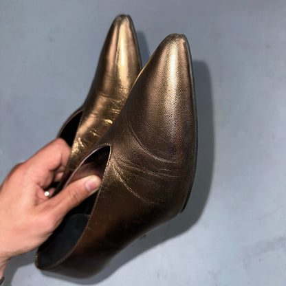 Jeffrey Campbell Women’s 10 Prima Gold Mary Jane Ballet Small Heel Cute