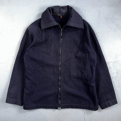 Rare Vintage 60s Blacks Greenock Military Smock Made In France Jacket Wool Navy