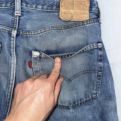 Levis 501 Vintage 80s Redline Selvedge USA XX Jeans Med Wash 35x38 Act 32x33