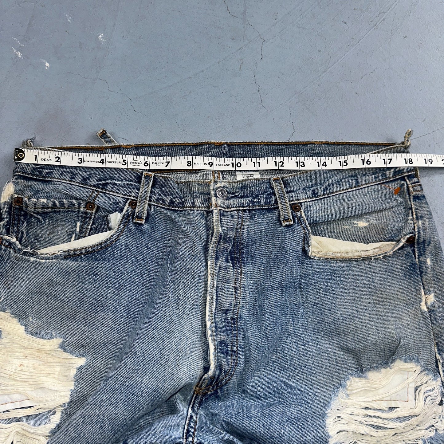 Levis 501 Vintage Y2K 90s XX Straight Leg Jeans Blue Light Wash 38x30 Act 36x30