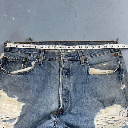 Levis 501 Vintage Y2K 90s XX Straight Leg Jeans Blue Light Wash 38x30 Act 36x30