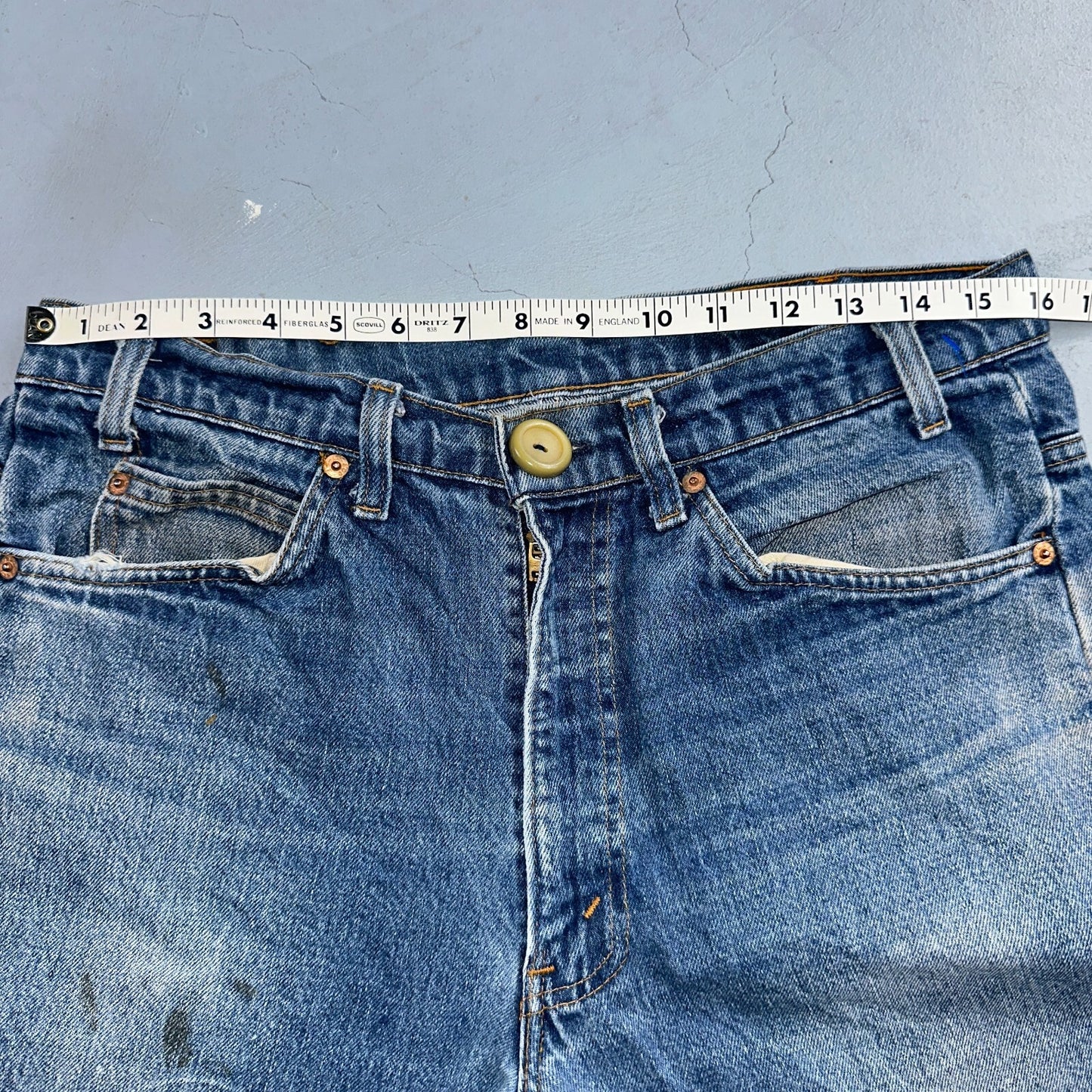 Levis 517 Vintage 80s USA Orange Tab Bootcut Flare Blue Worn Jeans Act 32x25