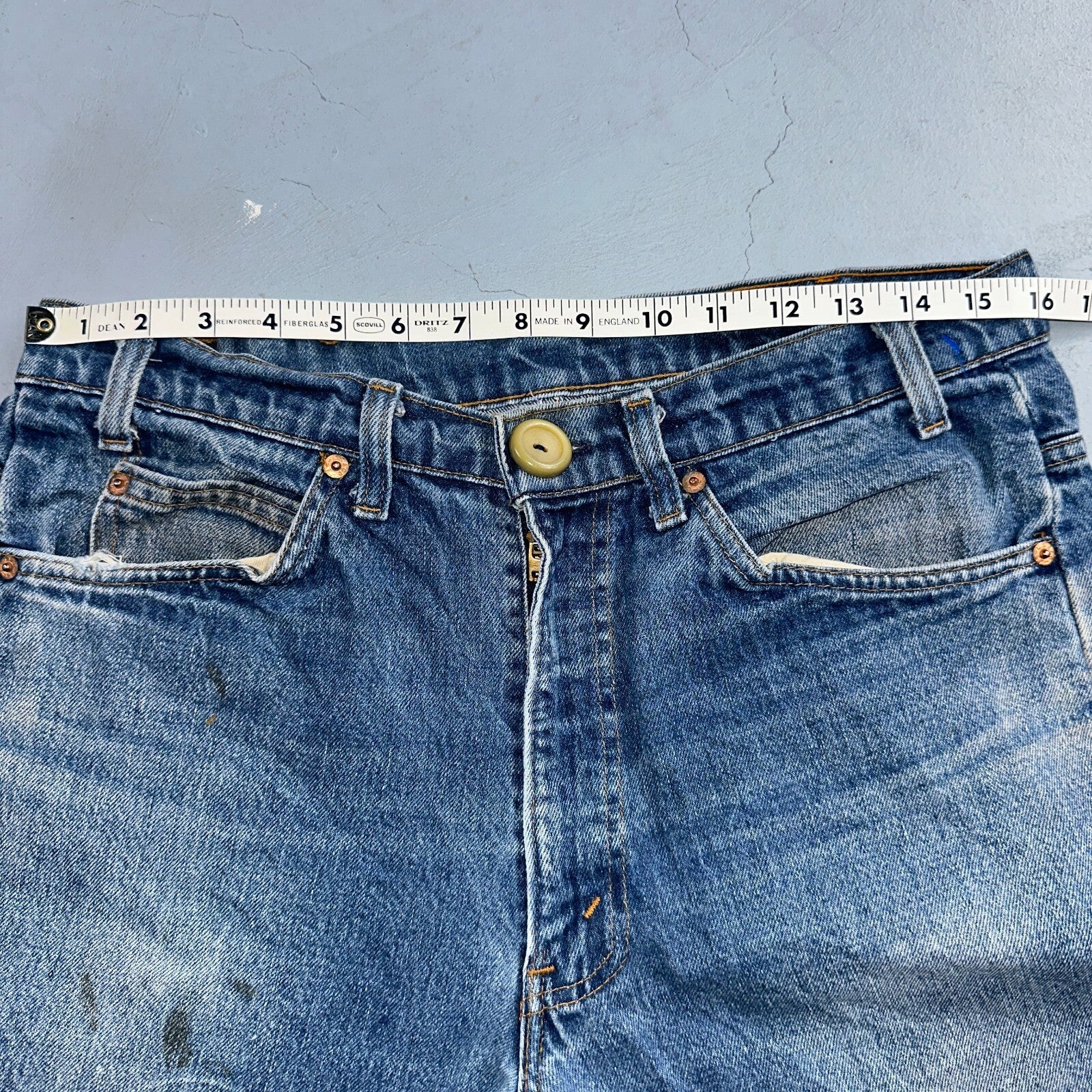 Levis 517 Vintage 80s USA Orange Tab Bootcut Flare Blue Worn Jeans Act 32x25