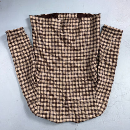 Giorgio Armani Jacket Women 42 VTG Brown Houndstooth V Neck Italy Cashmere Wool
