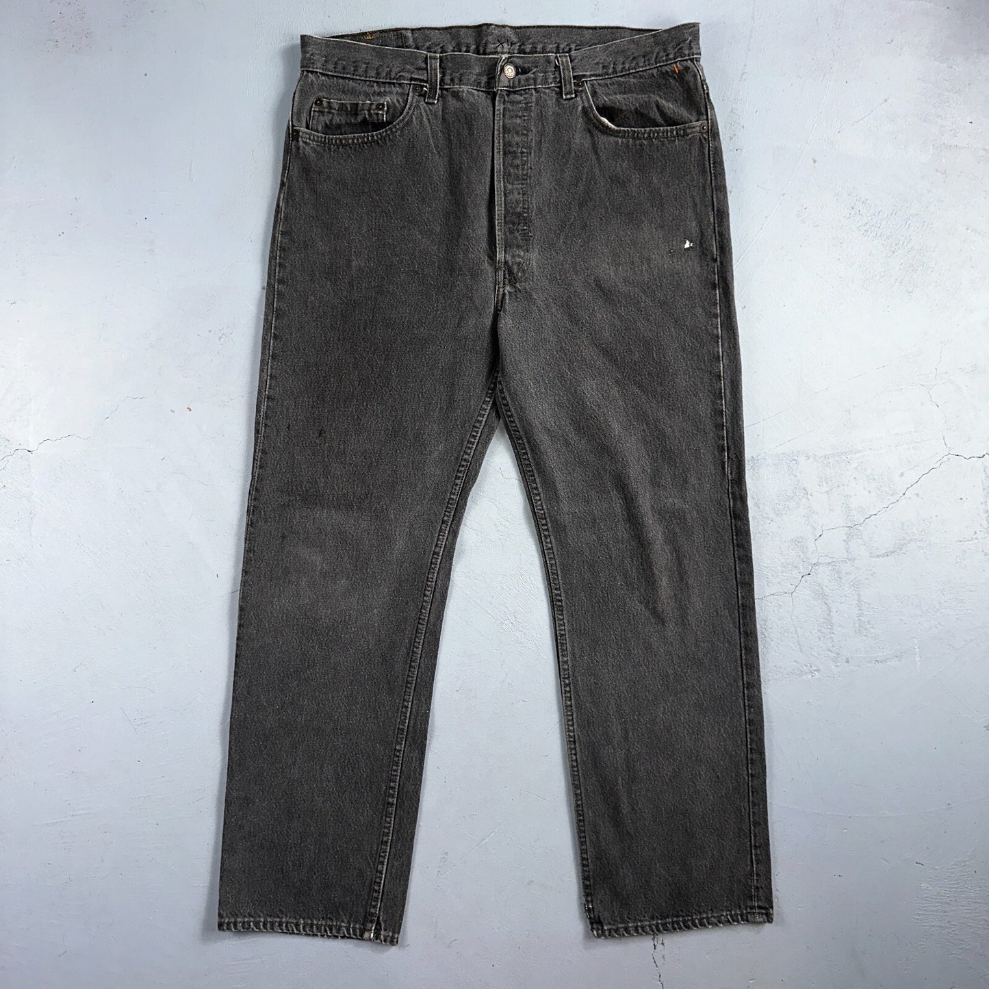 Levis 501 Vintage 90s USA XX Straight Leg Jeans Gray Light Wash 38x30 Act 36x29