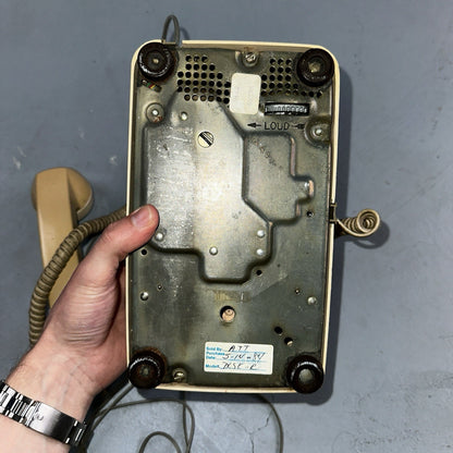 Vintage Bell System Western Electric Rotary Dial Desk Phone 500DM White Yellow