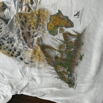Cheetah Cat Vintage T Shirt Oregon Safari Wildlife Animals Love 80s Rap Single