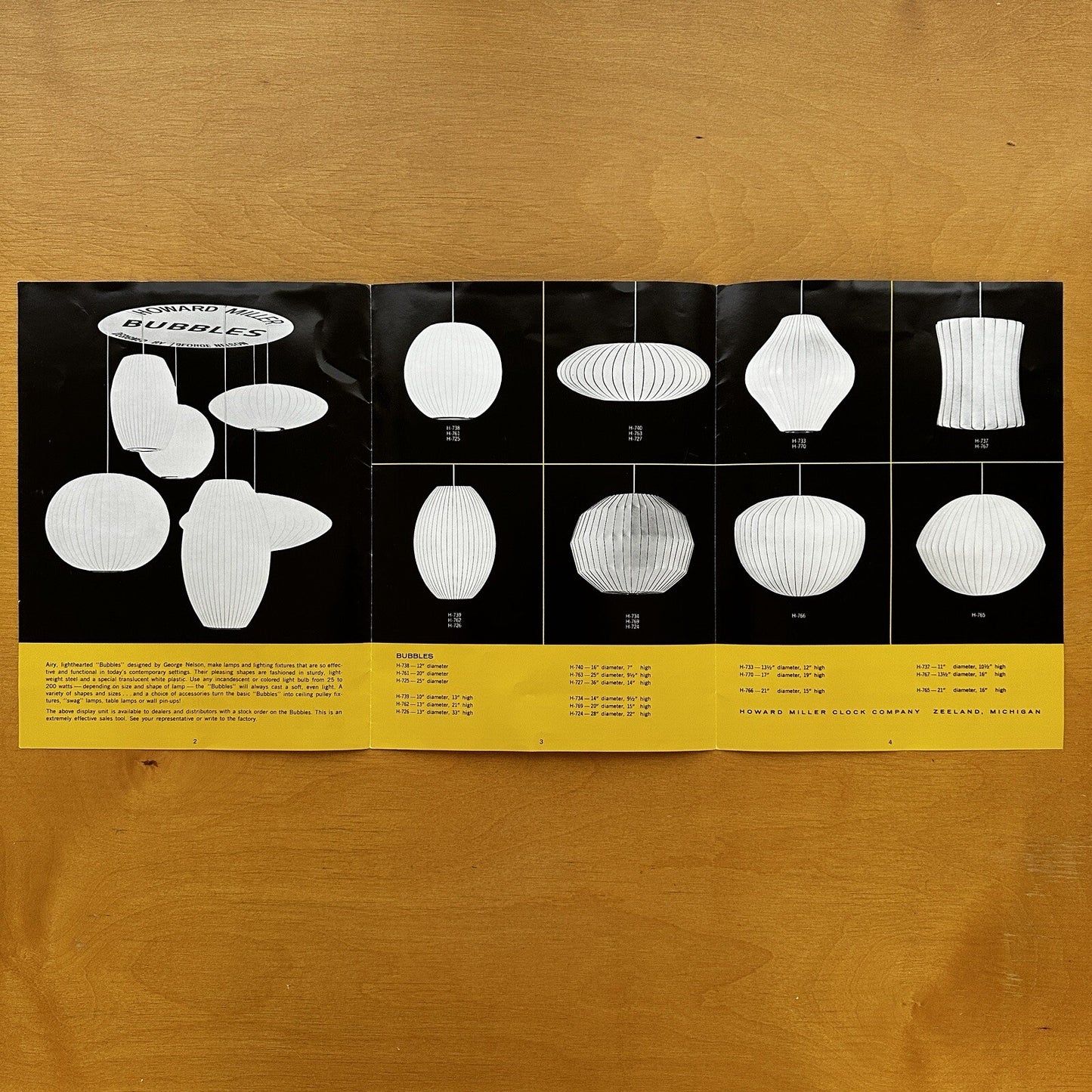 George Nelson Howard Miller Lighting Advertisement Print 1950s 50s Bubble Ad