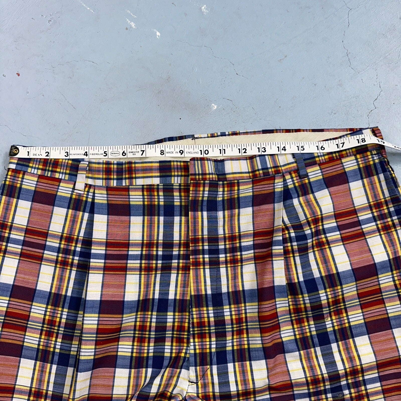 Sears Vintage 70s The Men’s Store Perma-Prest Striped Shorts Plaid Talon Zipper