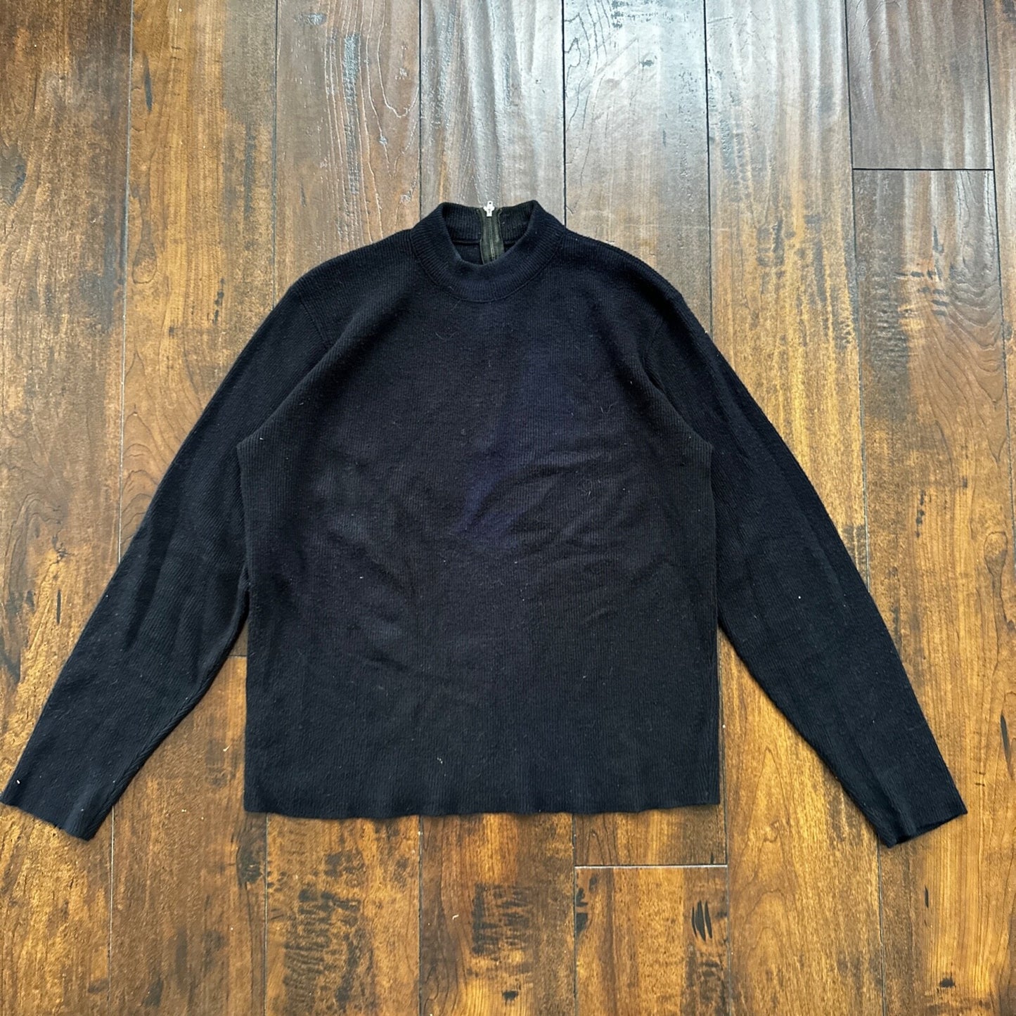 VTG Jantzen Womens Wool Crew Neck Long Sleeve Black Sweater Rockabilly 1960s