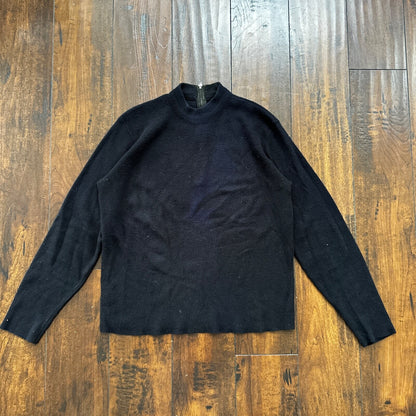 VTG Jantzen Womens Wool Crew Neck Long Sleeve Black Sweater Rockabilly 1960s