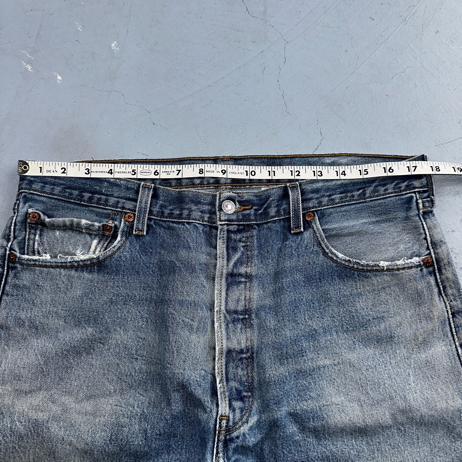 Levis 501 Vintage Y2K 90s XX Straight Leg Jeans Blue Med Wash 38x36 Act 35x31