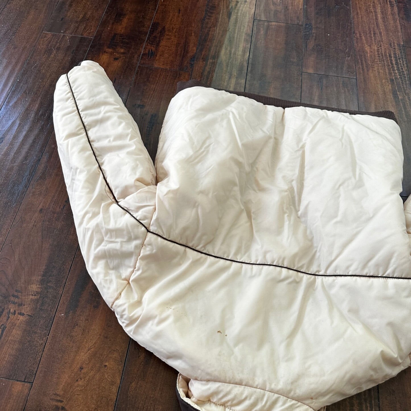 VTG Reversible Ocean Pacific Brown Insulated Puffer Jacket Double Sided 70s 80s