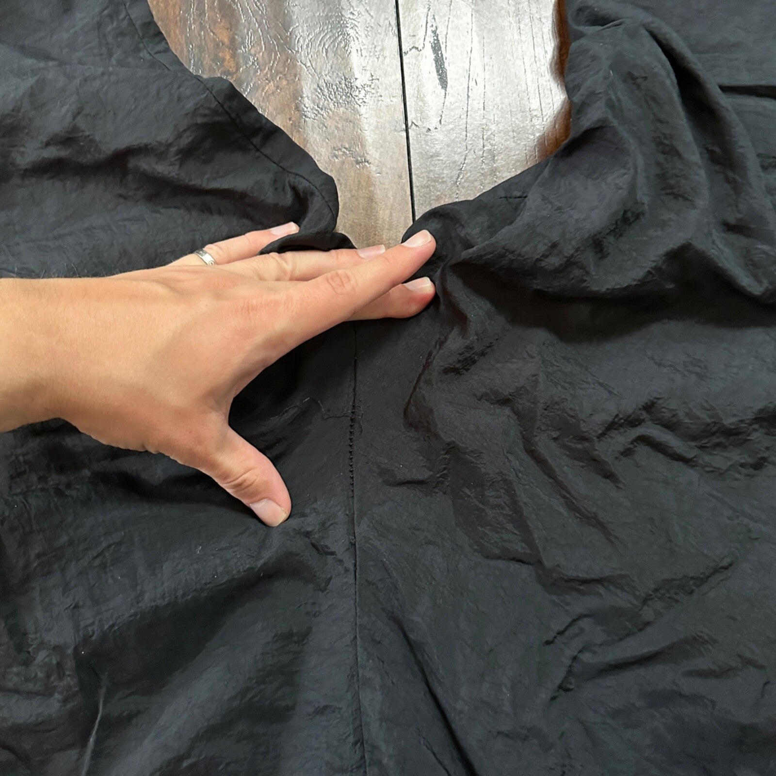 Nike Vintage 90s White Tag Windpants Track Pants Ankle Zip Unlined Black M 1990s