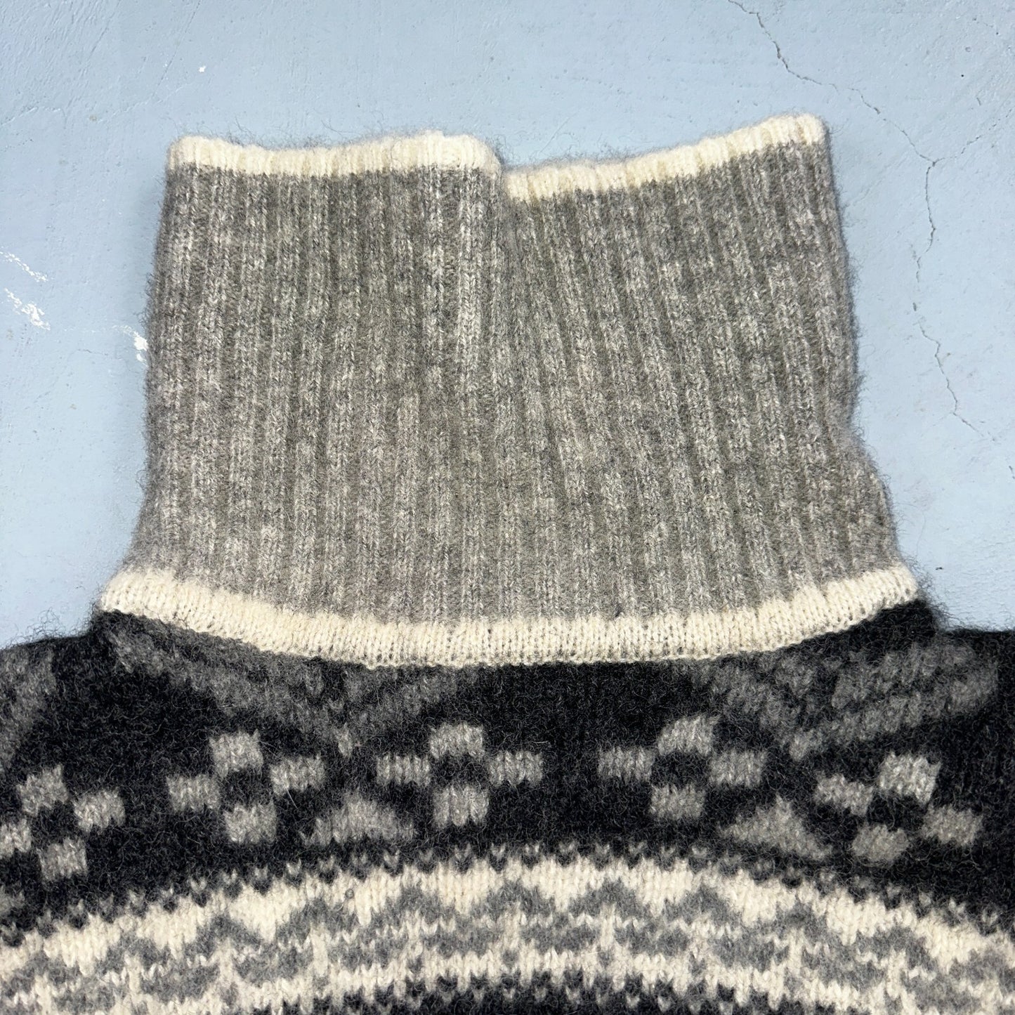 Eddie Bauer Vintage 1992 Wool Turtleneck Fair Isle Pullover Sweater L Womens