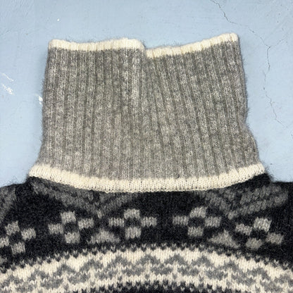 Eddie Bauer Vintage 1992 Wool Turtleneck Fair Isle Pullover Sweater L Womens