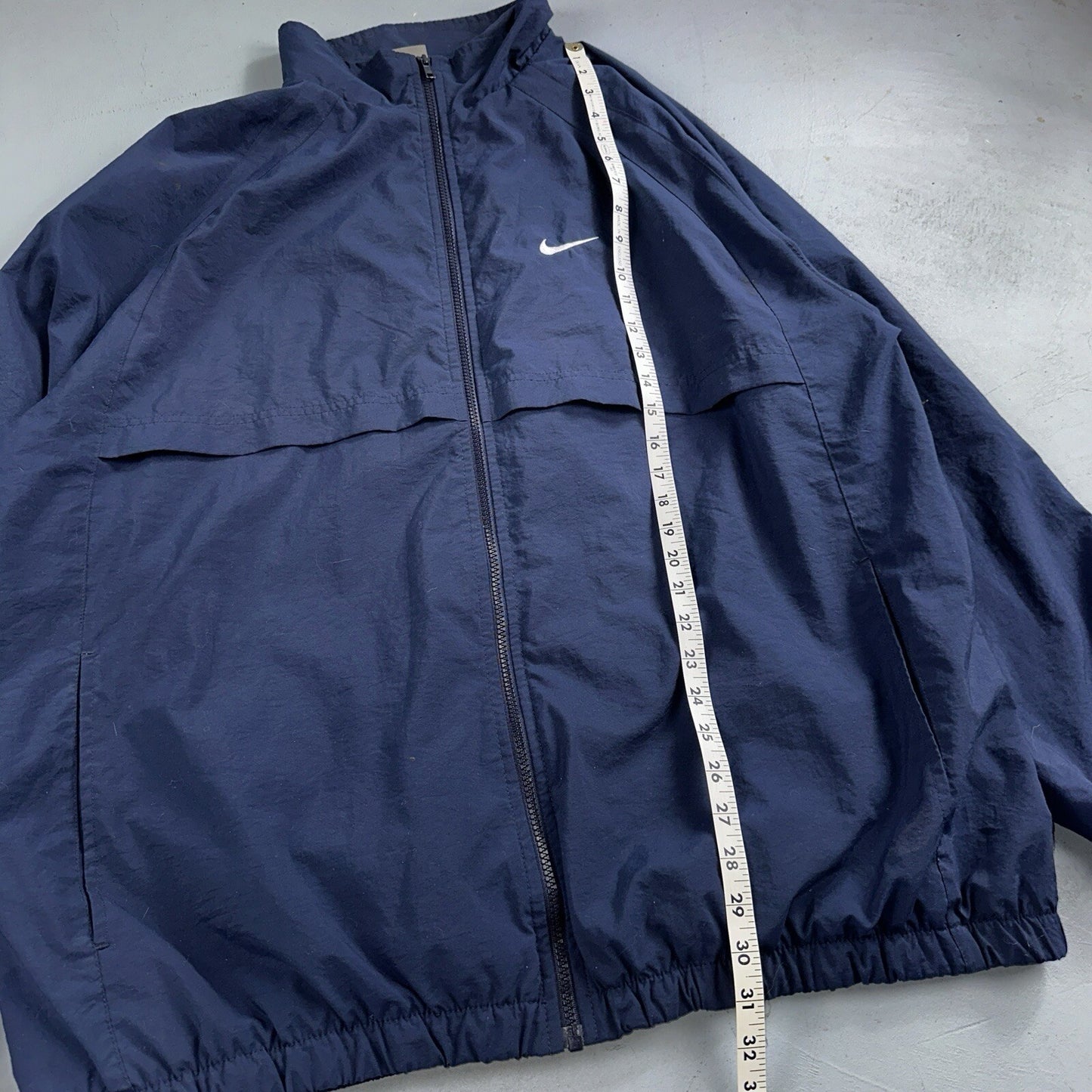 Nike VTG Y2K Windbreaker Track Jacket 2XL Blue Navy Basic Simple Football