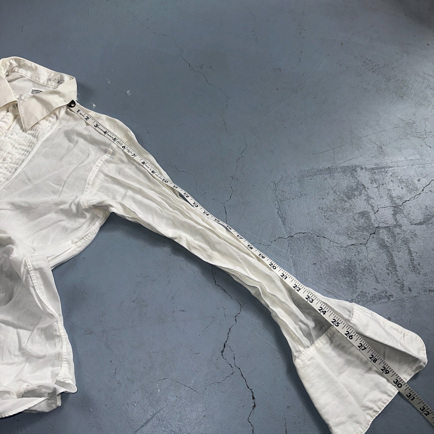 Arrow VTG 50s New Nassau Ruffle Front Dress Shirt Long Sleeve White 16-33