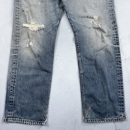 Levis 501 Vintage 90s Mexico Straight Leg Jeans 36x34 Y2K Light Wash Act 35x30