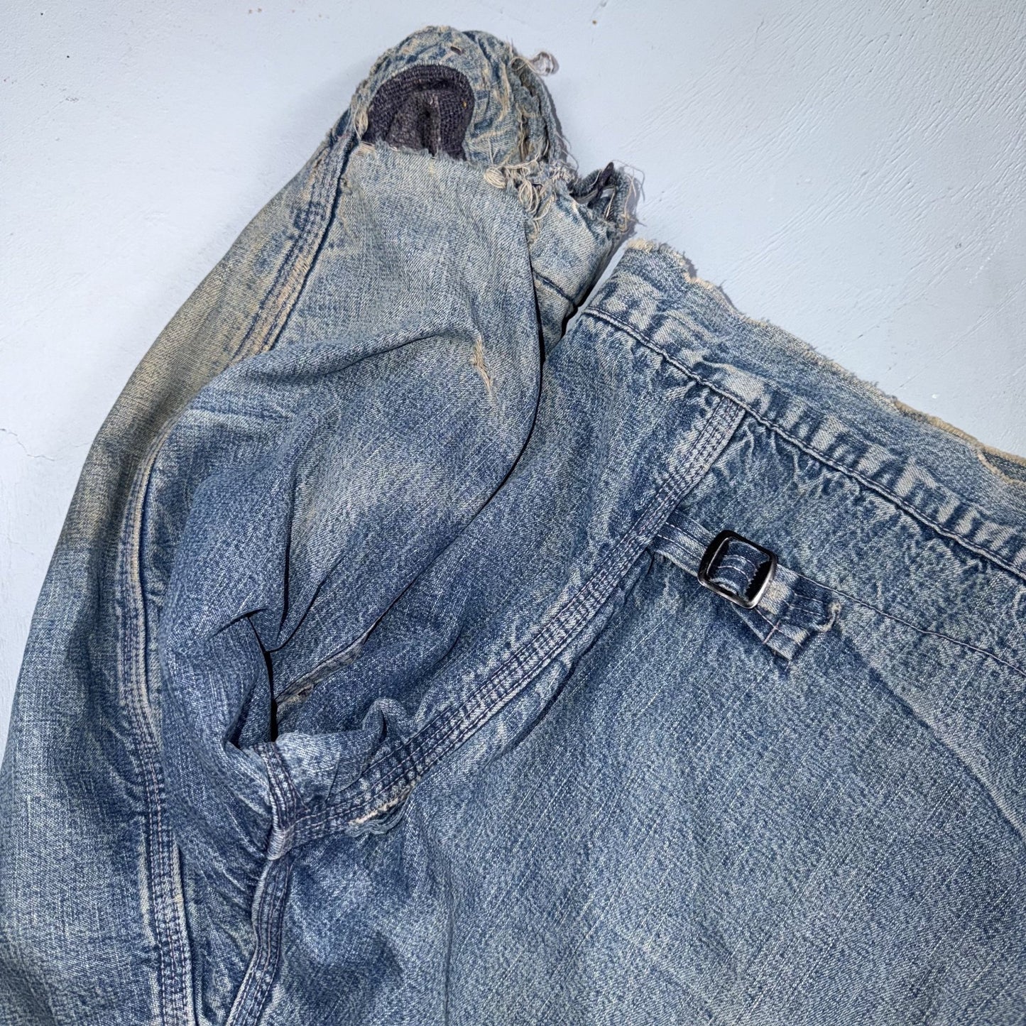 Vintage 50s 60s Hercules Blanket Lined Denim Bomber Jacket USA Coat Thrashed