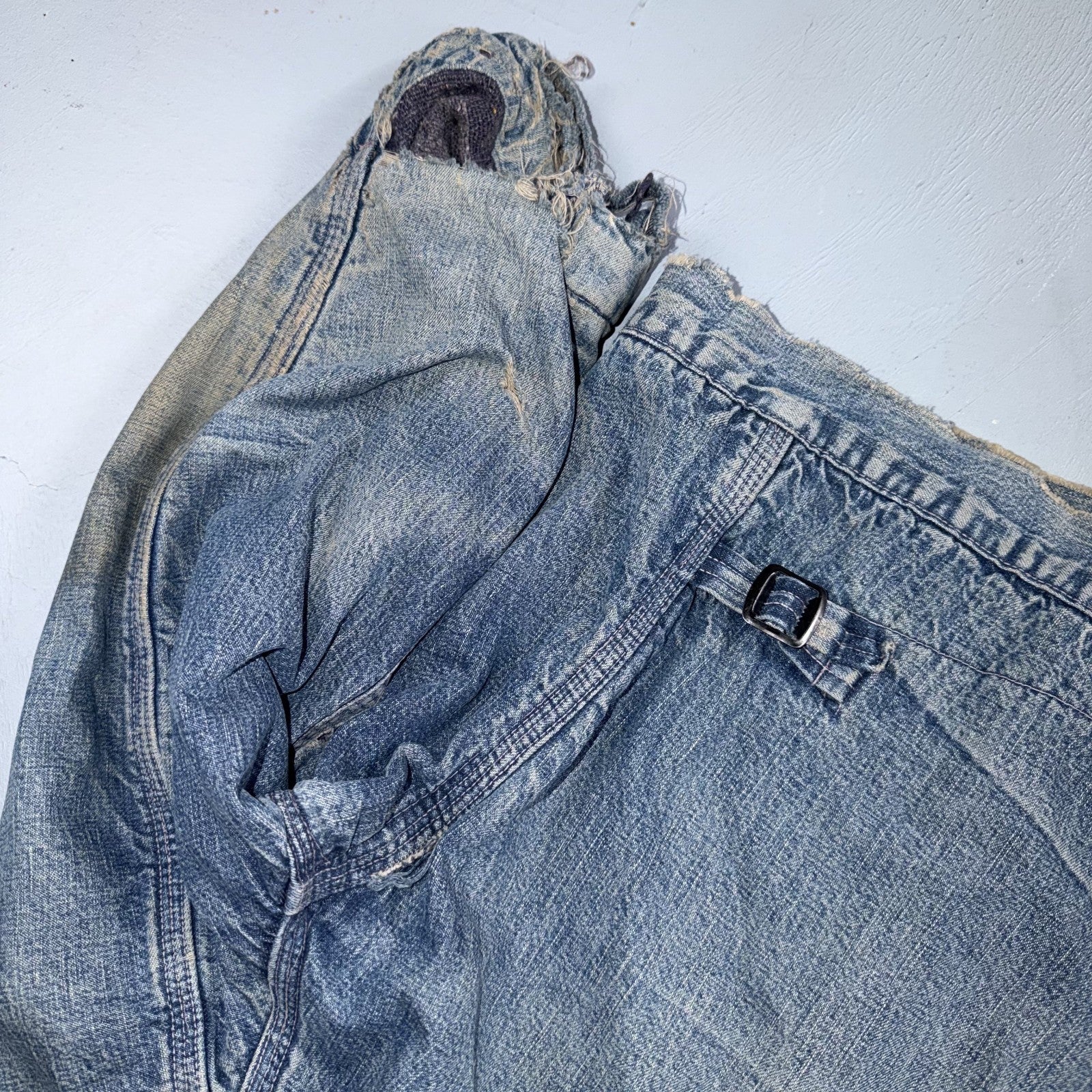 Vintage 50s 60s Hercules Blanket Lined Denim Bomber Jacket USA Coat Thrashed