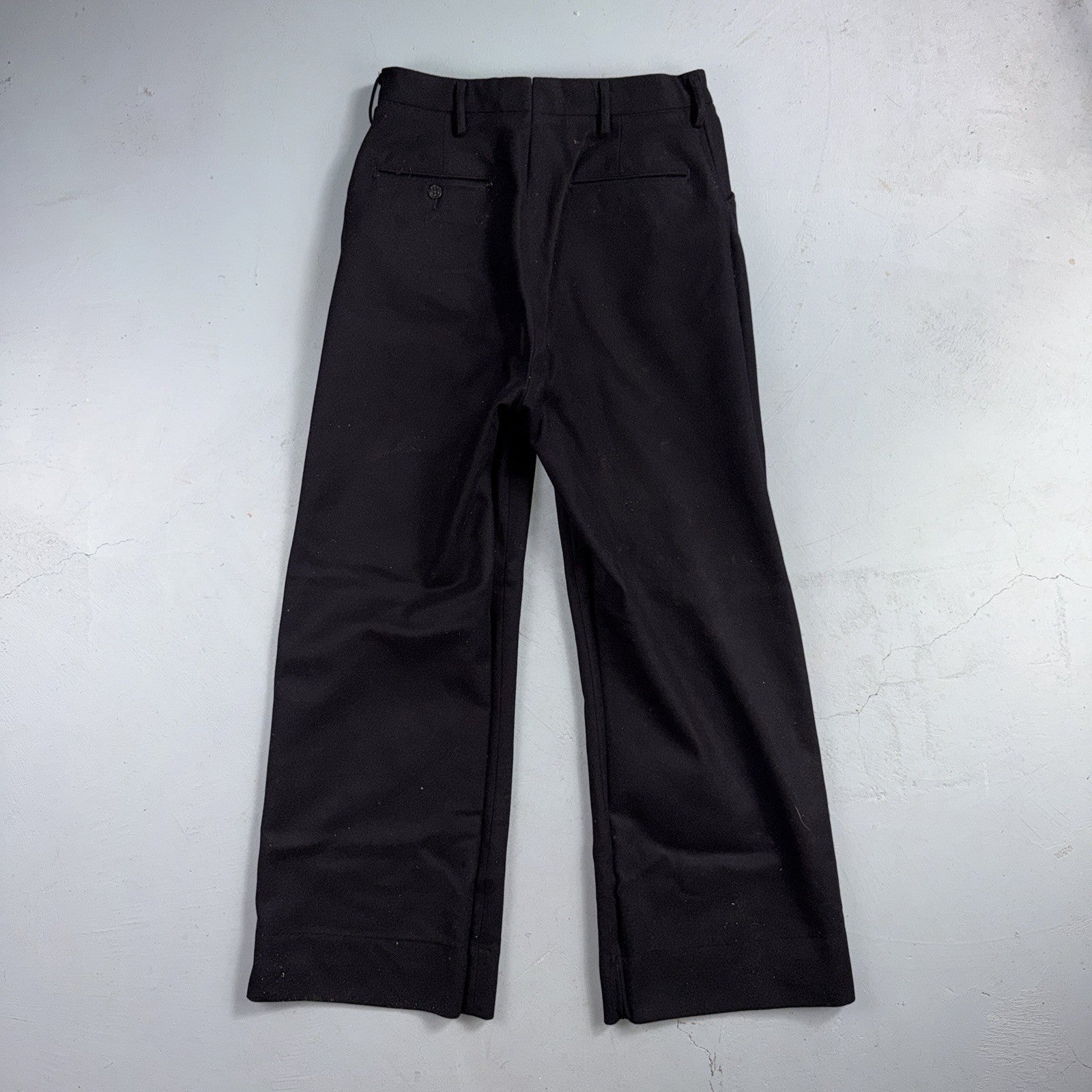 VTG 40s WWII US Naval Clothing Factory Wool Sailor Pants Navy 30L Bell Bottoms