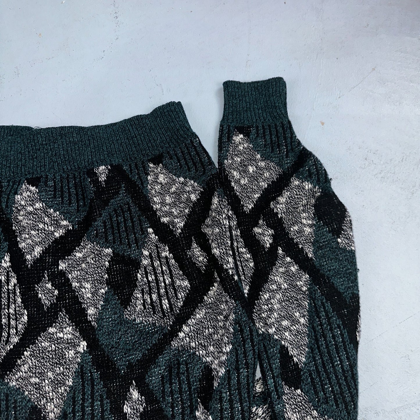 Vintage Le Tigre Mens Sweater M Blue Geometric Cardigan Grandpa 90s Cozy Aztec