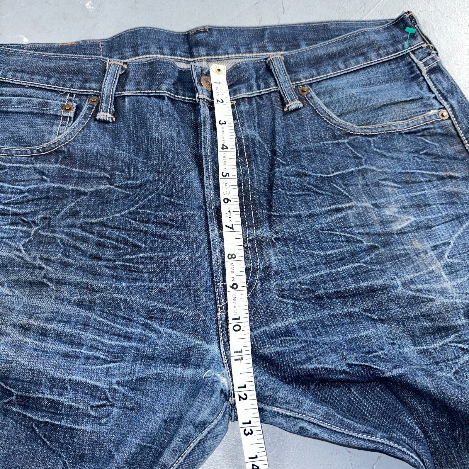 Levis 501 Y2K XX Straight Leg Jeans Blue VTG Whiskers Wash 36x32 Act 36x30