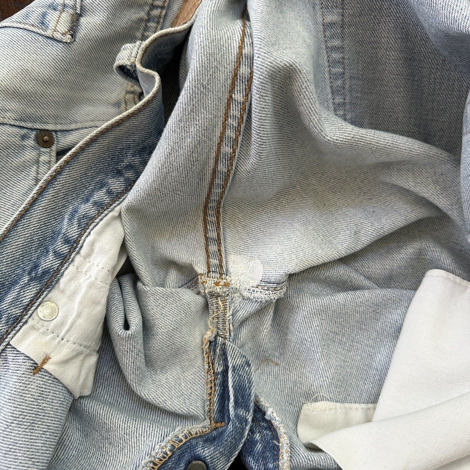 Levis Vintage 80s Redline Selvedge USA 501 XX Jeans Light Wash 34x36 Act 32x31