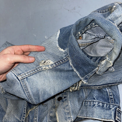 Levis VTG Denim Size 42 Type 3 III Trucker Jean Jacket Thrashed 1970s 70s Patch