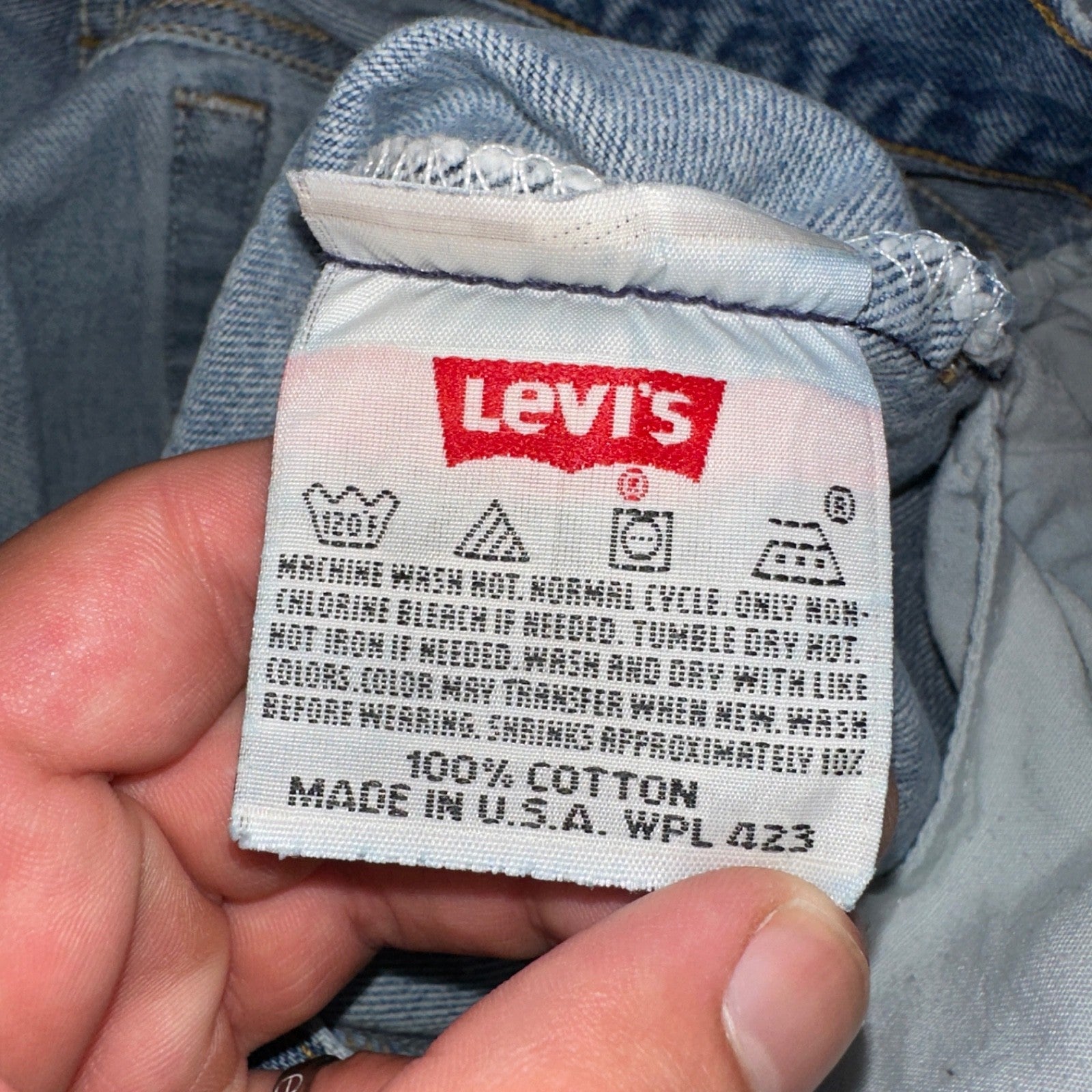 Levis 501 Vintage 90s USA XX Straight Leg Jeans Blue Light Wash 35x34 Act 31x30