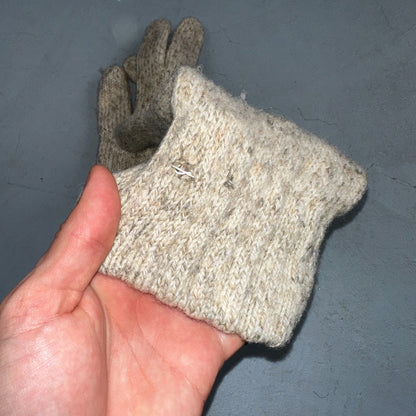 Eddie Bauer Wool Gloves Small Med Charcoal Black Gray Winter VTG Made In USA