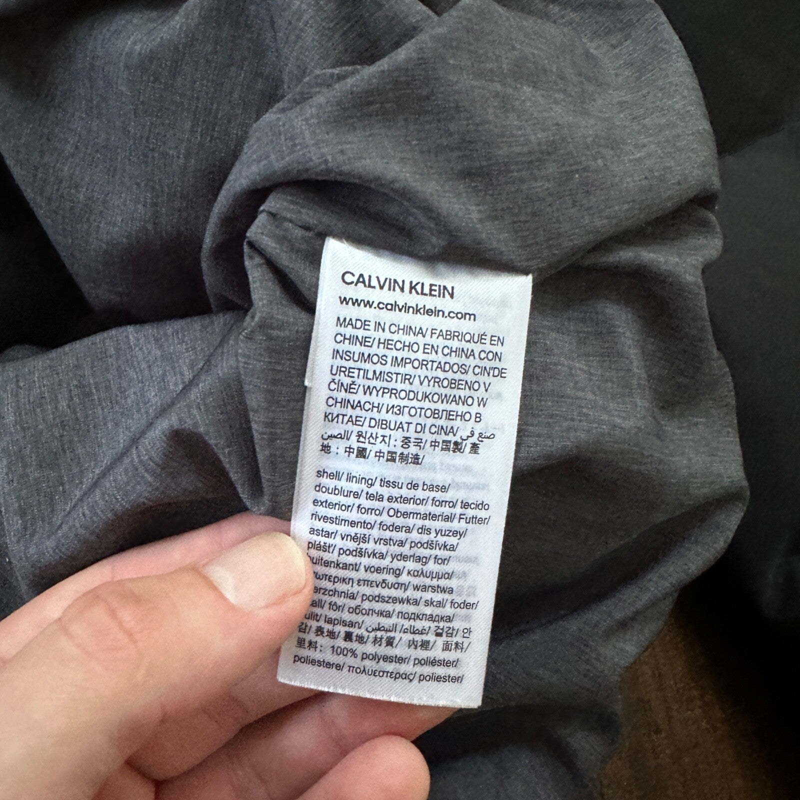 Calvin Klein Mens Down Puffer Jacket Black Large Ski Winter Warm Black Sleek