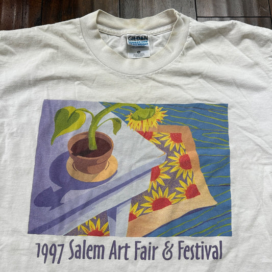 Art Sunflower 1997 VTG T Shirt Salem Oregon Fair Festival PDX Portland Music