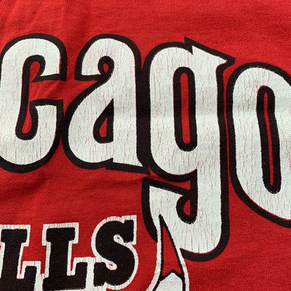 Chicago Bulls 90s Jordan Vintage T Shirt Swingster Classic Logo Medium Red 80s