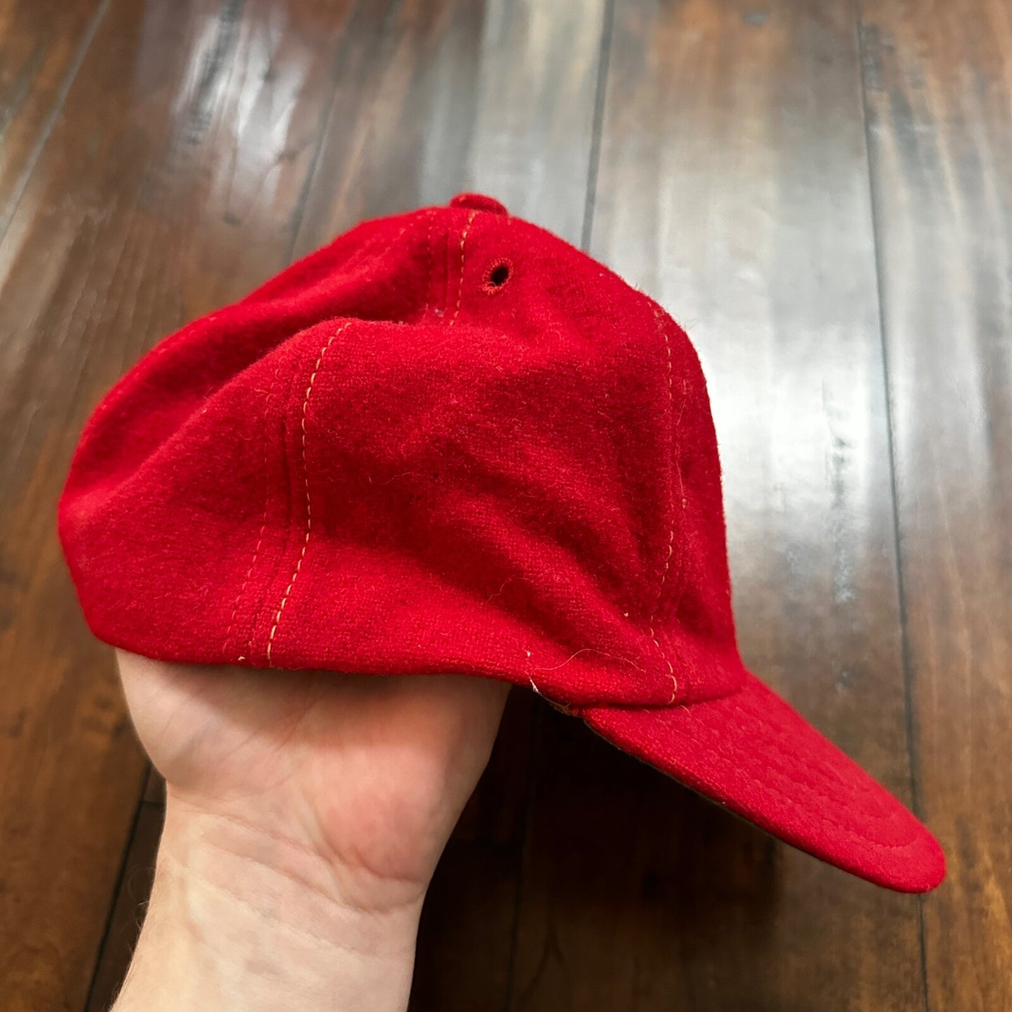 LG Wool 1960s 60s 70s Vintage Hat Cap Snapback Red 7 1/4 Rockabilly Hip Cool