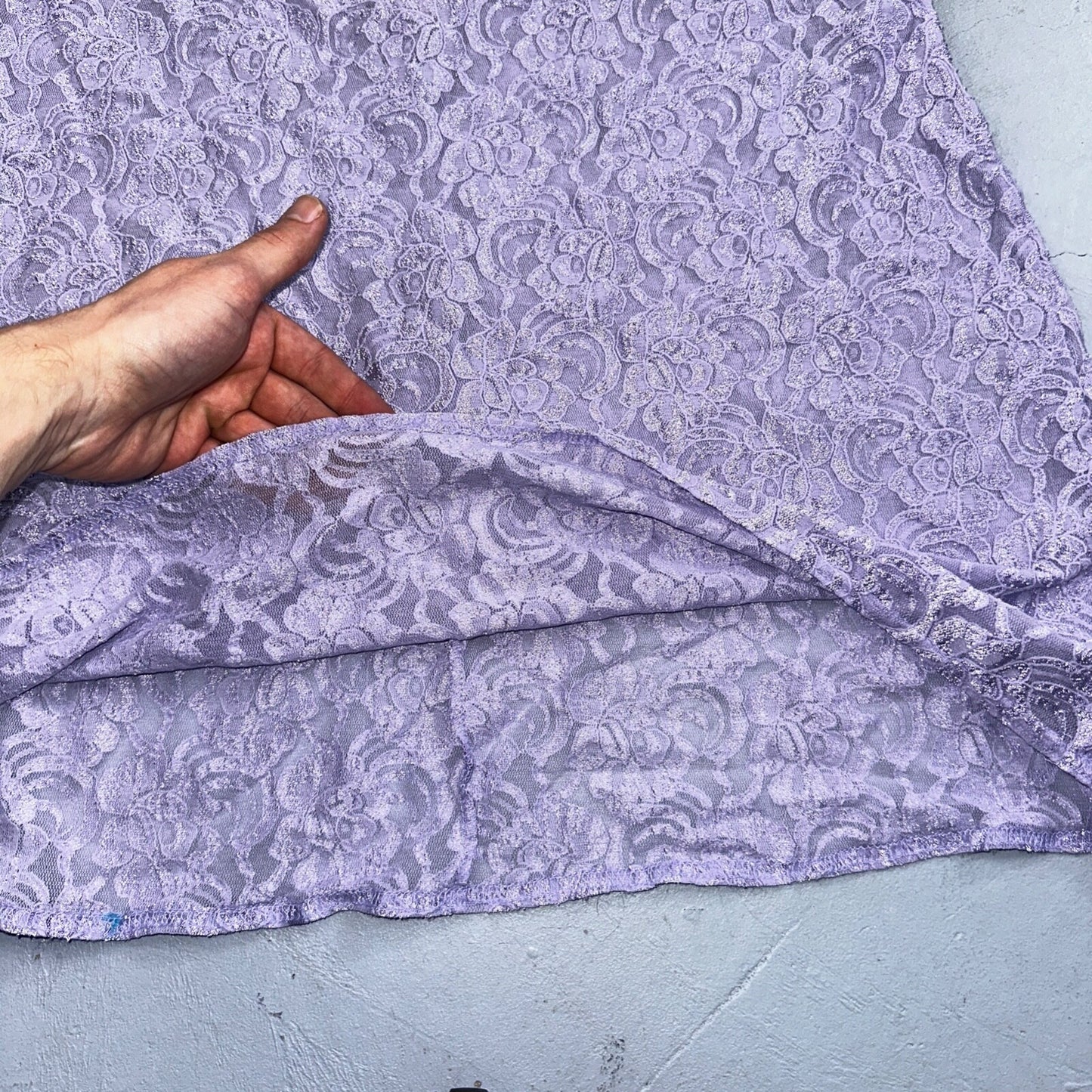 Soft Sensations 80s VTG Women's Lace Trim Satin Mini Slip Lingerie Dress Purple