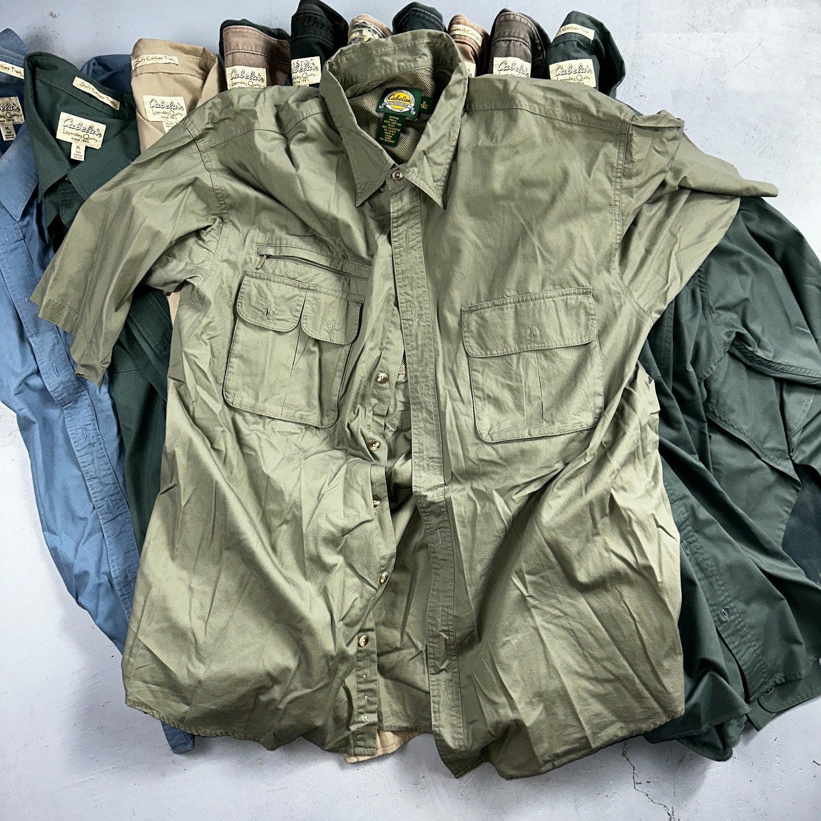 Cabela’s Legendary Quality Shirt Mens XL Tall Button Up Outdoors Lot 14 Safari