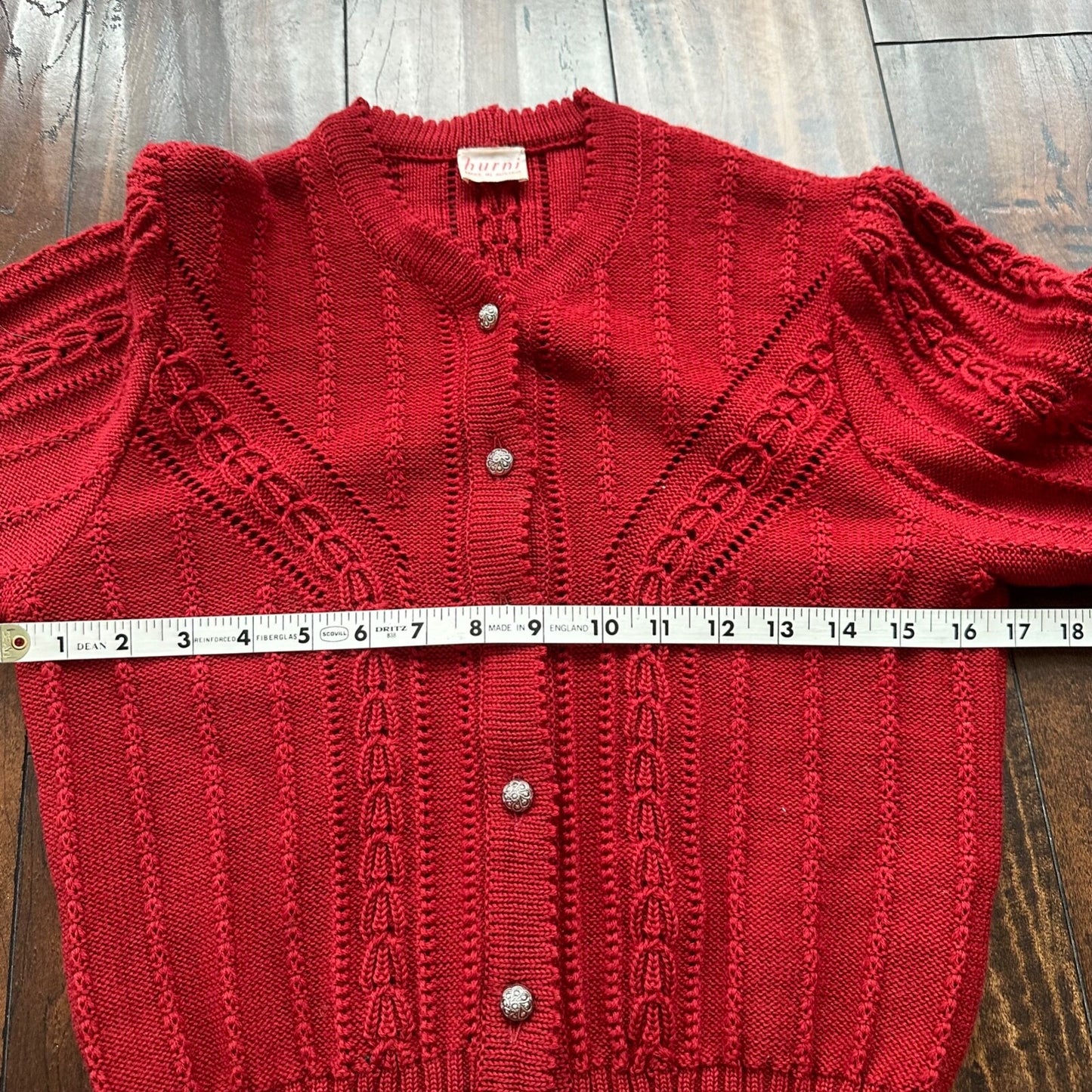 Vintage Hurni Austria Women's Cardigan Sweater 1960s Rockabilly Knit
