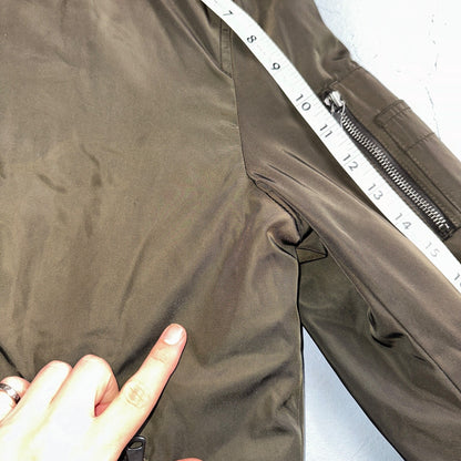 INC International Concepts Brown Bomber Jacket Mens S Full Zip Metallic