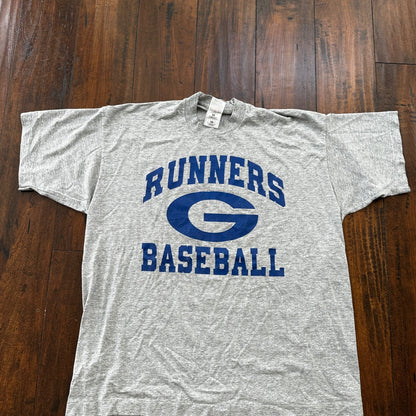 Runners G Baseball Adidas Vintage T Shirt Single Stitch Grey Sports Music XL