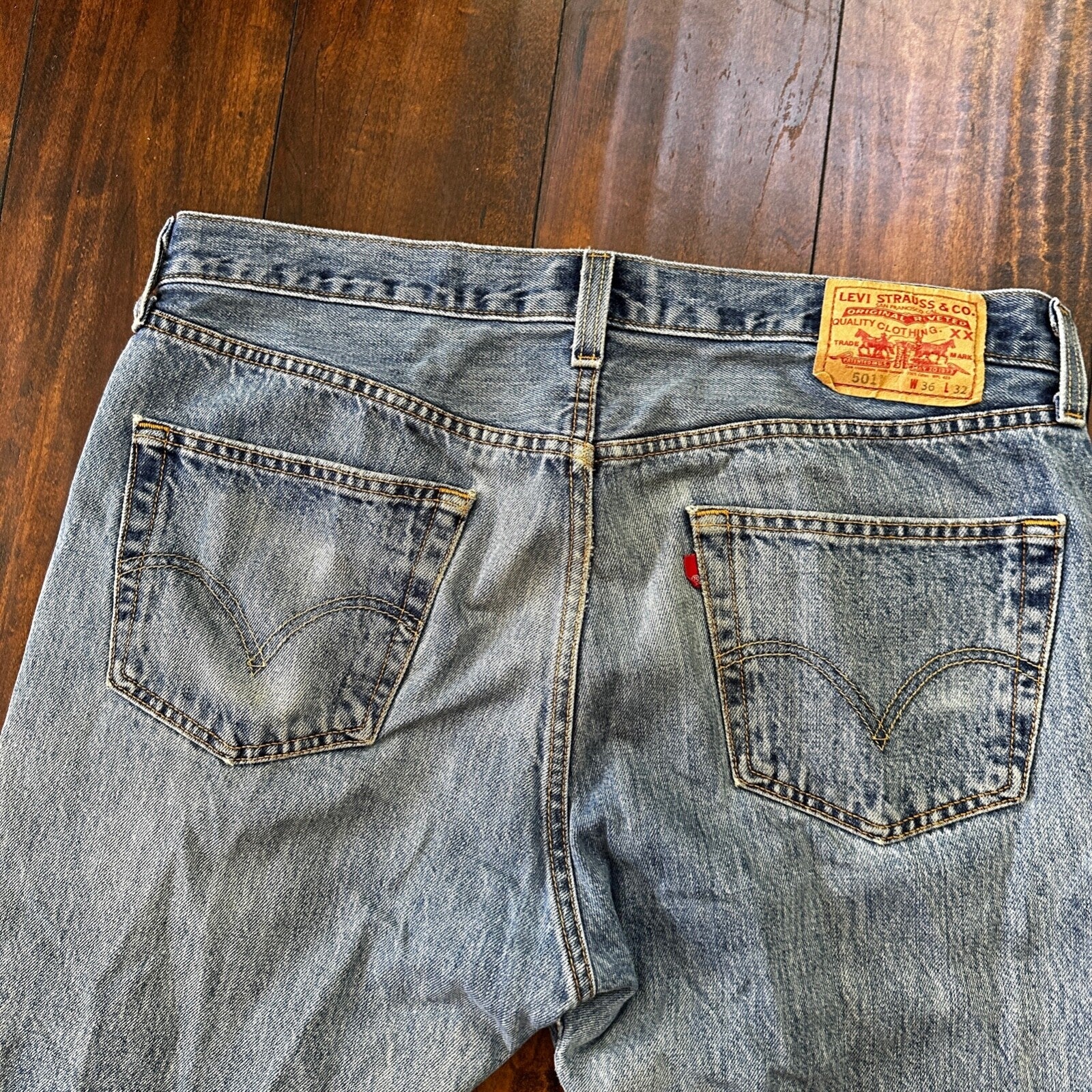 Levis 501 Vintage Y2K Straight Leg XX 2000s Jeans 36x32 Light Wash 36x30
