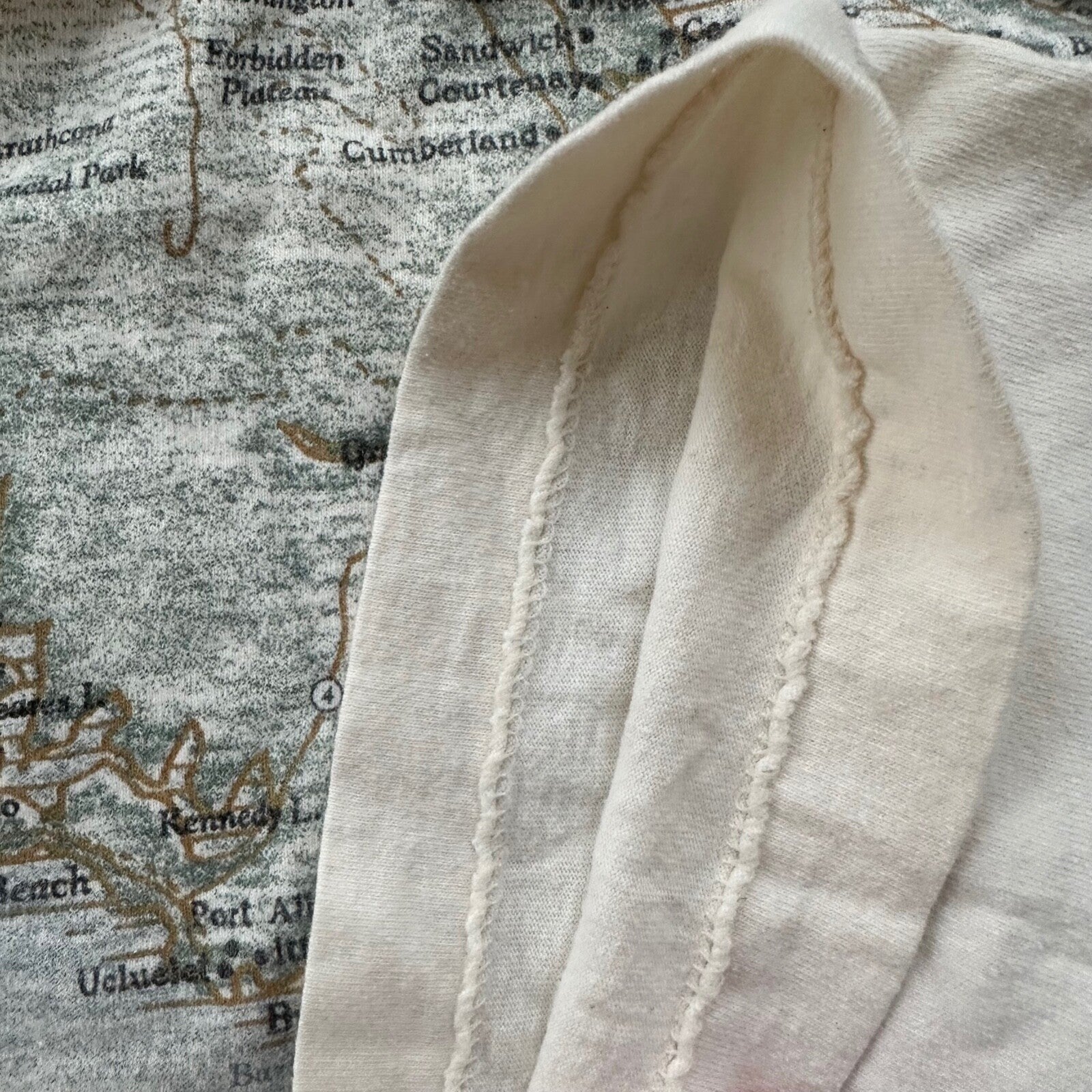 Vancouver Canada Vintage T Shirt 90s FOTL Cream Comox BC Map Travel Big Rap Tee