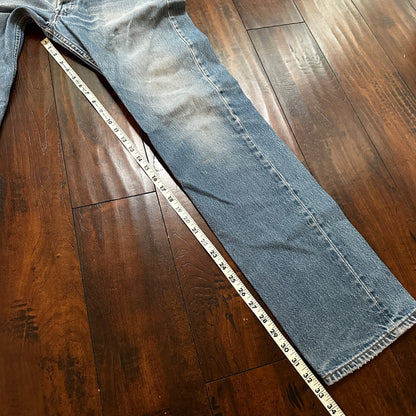 VTG 90s Levis 501 Button Fly 34x38 Tag Jeans Straight Wash Y2K Blue XX Act 30x33