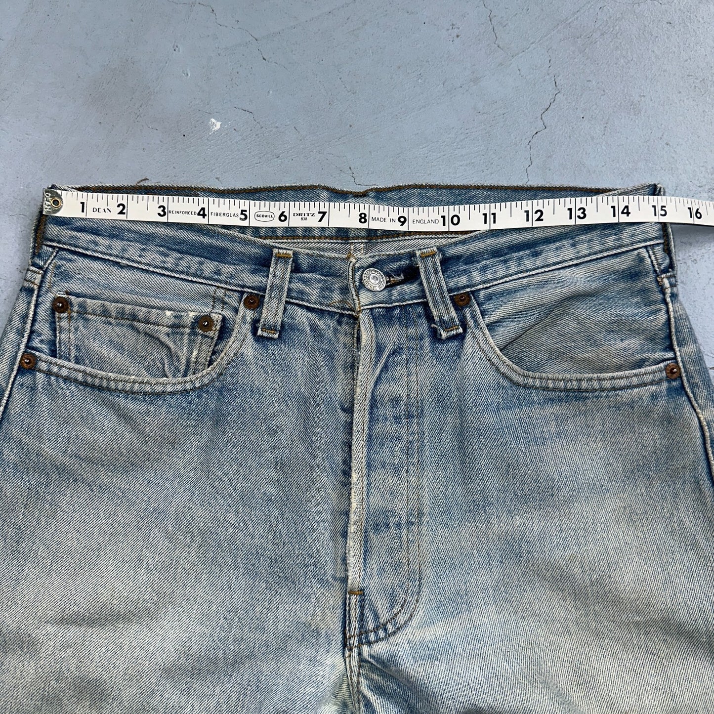Levis 501 Vintage 80s Redline Selvedge USA XX Jeans Light Wash Worn Act 30x30